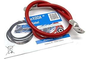 eXODA Câble de batterie 50cm câble d'alimentation en cuivre 35 mm² avec cosses à œillets M8