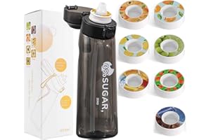 MUFEKUM Sports Water Bottle Set, 650ml Water Bottle with 7 Creative Flavour Pods, BPA Free Water Cup, 0 Sugar 0 Calorie Flavours Fruit Taste Pods Drinking Bottle for Flavouring Water