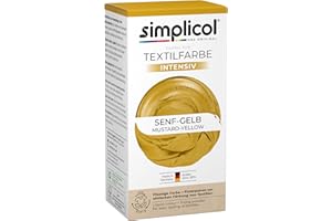simplicol Teinture textile intense jaune moutarde | Coloration facile en machine à laver | Couleur liquide et poudre de fixation | 1 paquet