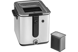 ‎WMF WMF Küchenminis Mini Friteuse mit Fett/Öl, mini Fritteuse mit Kartoffelschneider, 1000 W, herausnehmbarer Ölbehälter, für knusprige Pommes, edelstahl matt
