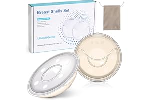 Lilian&Gema Milchauffangschalen Stillen 2 Stück, BPA-frei, Muttermilch Auffangschale, Aufbewahrungsbecher mit Aufbewahrungstasche, Wiederverwendbar Auffangschale, Milchauffangschale Hellbraun