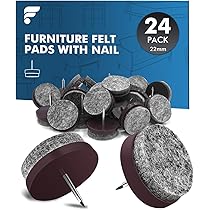 Lot De 16 Patins Pour Meubles Avec Vis De Fixation 24 Mm Nickelé