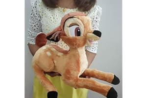 Wishtoy Peluche Bambi, Poupées d'animaux en Peluche De Cerf De Dessin Animé, Cadeaux d'anniversaire pour Enfants, 35 Cm