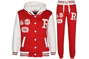 A2Z 4 Kids® Unisex Bambini Ragazze Ragazzi Con Cappuccio Baseball Con Tuta Felpa Con Cappuccio Bottom Set Joggers Nuova Etá 7 8 9 10 11 12 13 Anni