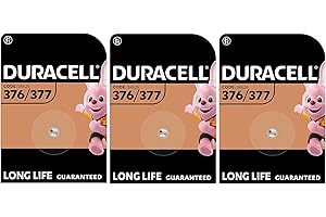 3X Duracell 376/377 SR626 SR626SW with Silver Oxide (3 Blister Packs of 1 Battery) 3 Batteries
