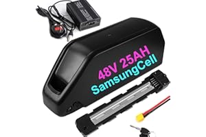 HXRFOAK Ebike Battery 48V 25ah for Max 1500W 1000W 750W 500W Motor, LG/SamsungCELL Lithium ion Downtube Electric Bike Battery with charger (Sam)
