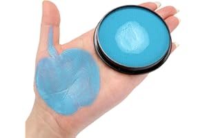 HISUNBEN Maquillaje Facial para Niños 30g - Pintura Hipoalergénica para Cara y Cuerpo - Ideal para Carnaval, Halloween, Fiestas Infantiles, Disfraces y Festivales-Blue-4