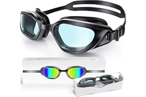 Zeligerstar Polarisiert Schwimmbrille für Erwachsene Jugendliche, Anti-Beschlag-UV-Schutz Schwimmbrille für Herren und Damen mit Austauschbarem Nasensteg