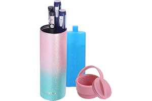 OVAKIA Insulin Cooler Travel Case, Medical EpiPen Carry Case Box Keep 2-8 Degrees for Insulin Pens with Biogel Ice Pack (Gradient)