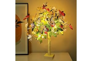 OWWASD Butterfly Fairy Tree Table Lamp,24LED Indoor Decoration Christmas Tree Lights,Battery Operated Tabletop Decoration for Xmas Home Party Wedding,Butterflies Decorations