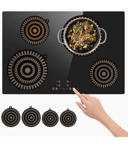 Tapis Rond En Silicone Pour Table Induction - 22 Cm, Résiste Jusqu'à 230°C - Antidérapant, Anti-rayures, Facile à Nettoyer