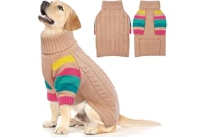MHAUSTLIE Maglione Dolcevita per Cani, a Collo Alto, Pullover Natalizio, Caldo Maglioni per Cani di Taglia Piccola Media Grande e Gatti