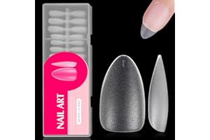 TULAMORIY 360 Piezas Uñas Postizas,Tips Uñas Cortas Transparentes,Tip Uñas Acrilicas,Uñas de Nail Tips Cobertura Total,15 tamaños,para Salón y Uso Doméstico(Forma de gota)