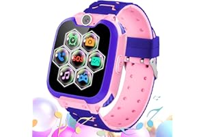Kesasohe Smartwatch Niños, Reloj Inteligente Niño Teléfono 16 Juegos Cámara Despertador Calculadora Album de Fotos SOS, Regalos para Niños y Niñas Game Watch de 3 a 12 Años Navidad