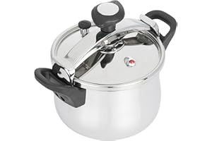 JATA HOGAR OPC8 - Olla Express a Presión Rápida de 8 litros de acero inoxidable. 3 sistemas de seguridad. Apta para todo tipo de cocinas, incluida inducción. Súper rápida. Fácil uso