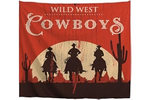 A.Monamour Tapisseries Silhouette De Cow-Boys Équitation Western Chevaux Tentures Murales De L'Art Mural Mandala Hippie Tissu Imprimé Art Design Désert Tapisserie Nappe Couvre-Lit