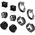 Besyvvin Magnetic Earring Studs Stainless Steel Fake Earring Non Piercing for Women Men Clips On Earrings Silver Black