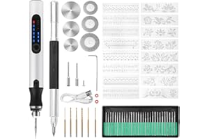 LN COZY CORNER Cordless Electric Engraving Pen, USB Rechargeable DIY Engraver Pen Rotary Crave Tool Kit with Diamond Tip Bit for Wood, Metal, Stone, Plastic, Glass Jewelry Etching