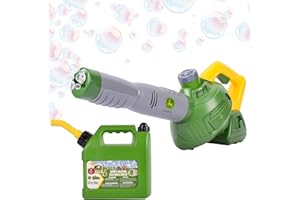 SUNNY DAYS John Deere Jouet souffleur de Feuilles à Bulles pour Enfants Comprenant Une Recharge de gaz de 1,2 l, Une Machine à Bulles d'extérieur pour Enfants, Facile à Utiliser, Jeu en Plein air, Excellent