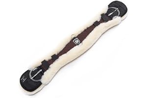CHRIST Sangle de Selle Western en Fourrure de Mouton de Werner Forme Anatomique (Sangle Courte), Fourrure véritable en Noir-Nature, Brun-Nature et Brun-Brun, 60, 65, 70, 75, 80, 85, 90, 95, 100 cm