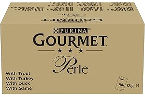 Gourmet Perle Erlesene Streifen in Gelee, Katzenfutter nass, Sorten-Mix, 96er Pack (12 x 8 Beutel à 85g)