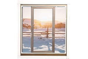 JOOFAN DIY Magnetic Window Insulation kit Transparent Film with White Frame Max 51"X59" Fits Any Size Smaller