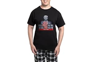 CafePress With Fight Win Donald Trump Men's Dark Pajamas Men's Novelty Cotton Pyjama Set, Comfortable PJ Sleepwear