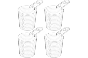 4 stycken små mätkoppar 120 ml, plastmätkopp set | Transparent mätkopp, doseringssked tvättpulver för tvättmedel doseringshjä