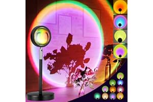 SPURLEH Sunset Lamp for Bedroom 10 Colors Sunset Lamp Projector Sunset Lights Adjustable 180° Rotation USB Port Sunset Projection with 4 Lighting Modes Sun Light Room Light for Photo Selfie Bedroom Decor