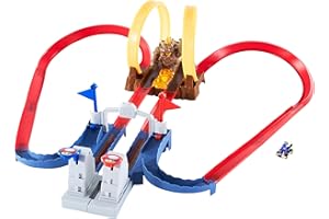 Hot Wheels Mario Kart Chaos au château de Bowser avec Mini-véhicule Yoshi, Coffret de Jeu pour Petites Voitures, Emballage fermé, Jouet pour Enfant, HFY14