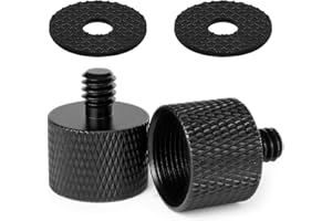 Frgyee 2 Adaptateurs de Vis pour Microphone avec Rembourrage en Caoutchouc, Adaptateur Fileté 5/8" Femelle vers 1/4" Mâle pour Support de Microphone, Moniteur de Caméra, Trépied, Trépied de Microphone