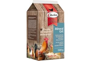 Quiko Hobby Farming - Grit minéral avec silice gastrique 1.500 g - pour Poules, cailles et volailles - Apport Optimal en minéraux - avec silice gastrique supplémentaire pour Une Bonne Digestion