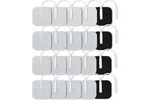 AFDEAL TENS Unit Replacement Pads, 5x5CM Self-Adhesive Electrodes 20PCS, Reusable Square Tens Electrode Pads with 2mm Connector, Compatible with Most Tens, Self-Adhesive TENS Pads for Electrotherapy