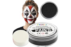 ‎FESTICY Festicy Profi Theaterschminke Schwarz, 40g inkl. Schwamm I Schminke Karneval 2025 | EN 71-3 & Reach Zertifiziert | Faschingsschminke Kinder für mind. 60 Gesichter, Karnevalsschminke Schwarz