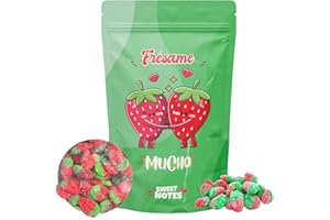 SWEET NOTES Bolsa de chuches para regalar, Golosinas con mensaje de amor 100gr, Regalo original para parejas y aniversarios, Chucherías, Dulces, Golosinas para novios (Parejas, Fresas)