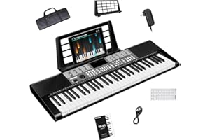 TERENCE piano numérique 61 touches double système audio HiFi et panneau multifonction 51 LED interface mode double clavier double alimentation adaptateur batterie ports audio Pro