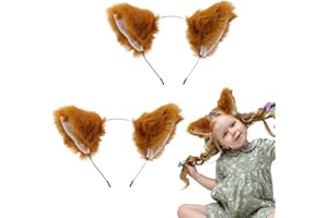 FUIPVGI 2 Pezzi Fascia per Costume di Volpe con Orecchie, Accessori per Travestimenti Cosplay di Halloween e Spettacolo Teatrale