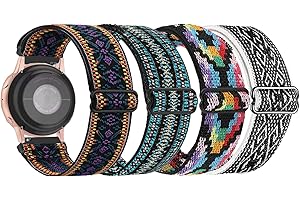 DKGKOO Elastic Nylon Strap 4-Pack: 18mm, 19mm, 20mm, 22mm Quick Release - Compatible with Samsung, Garmin, Fossil, Amazfit, Huawei Watch