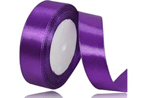 XMASOLDECOR Ruban de Satin Violet 20mm x 22m, Ruban Satinée pour Emballage Cadeau, Couture, Artisanat, Ballon, Bouquet de Mariée, Décoration de Mariage