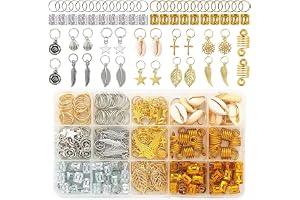 YOYEAH Parti med 220 hårspännen för dreadlocks - Guld/silver - Spiralformade hårklämmor - Svartpirathårsmycken för män och kv