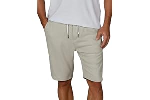 riverso RIVOliver Pantaloncini in lino da uomo, estivi, vestibilità regolare, pantaloni corti, bermuda lunghezza al ginocchio, tinta unita, bianco, blu, navy, beige, nero, verde, S, M, L, XL, XXL,