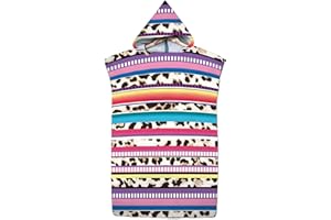 Dellyy Cape de Plage Serviette Bain Microfibre Séchage Rapide Tissu, Capuche Adulte, Peignoir à Langer, Piscine, Femmes (Couleur Rayures)