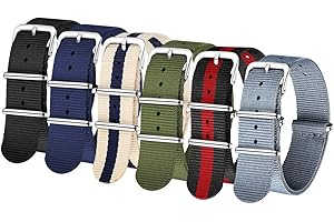 CIVO NATO Strap 6 Packs 16mm 18mm 20mm 22mm 24mm Ballistic Nylon Watch Bands Zulu Straps Stainless Steel Buckle with Spring Bar and Link Pin Tool