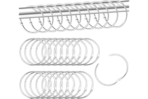 angelikashalala 30 Stück Metall Vorhangringe Duschvorhang Ringe Vorhang Hängend Ringe für Fenster Tür Duschvorhänge, 50 mm Innendurchmesser