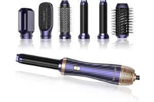 ‎OKWRAP Hair Styler OKWRAP Airstyler set 6 In 1 Mit Rundbürstenföhn Haarstyler Warmluftbürste Thermal Brush Airflow Lockenstab Automatisch, Curly All In One Air Styler Für Glätten, Trocknen, Volumen, Locken