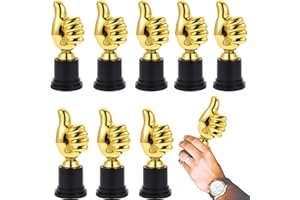 WISIRENT 8 Pezzi Thumbs Up Trophy, Coppa Trofeo Mini Calcio Trofeo Coppe e Trofei Pollice, Trofeo di Plastica d'oro Golden Mani Premio per I Bambini Dito Gesto Statue Scultura per Competizioni