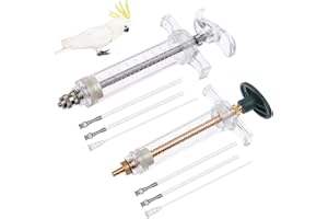 Haishell 2 Sets Hand Baby Birds Feeding Syringe,Feeding Tubes used for Pet Baby Bird Parrot feed milk and medicine,with 6 Pcs Curved Gavage Tubes 20ml,10ml