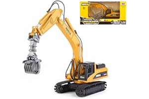 HNR 1:50 Alloy Grab Excavator - Hydraulic Digger with Ball Grabbing, Realistic Construction Toy for Kids