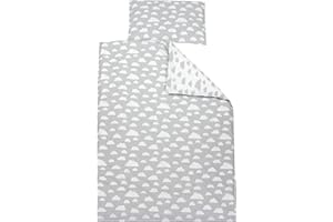 TupTam Set di Biancheria da Letto per Bambini Ragazzi Ragazze 2 Elementi, Nuvole Grigio, 120x90 cm