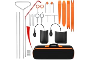 XSBAIHUO 25PCS Car Tool Kit - Emergency Essential Automotive Tool Kit with Hook & Air Pump, Portable Case for Emergency Repairs